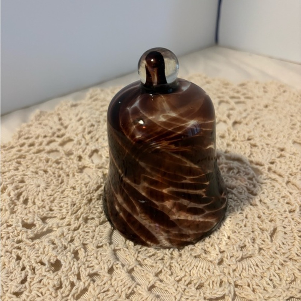 Vintage Handblown Glass Tortoise Shell Peg Votive